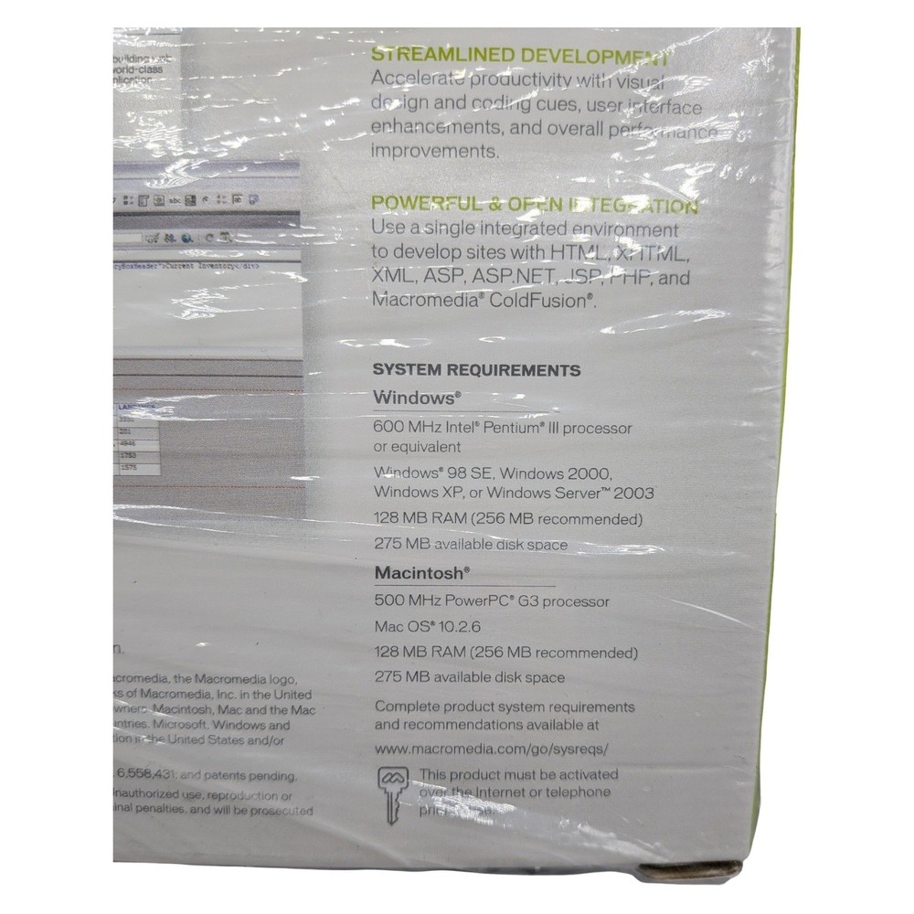 Macromedia Dreamweaver MX 2004 Web Design Software PC Mac New Sealed Retail Box