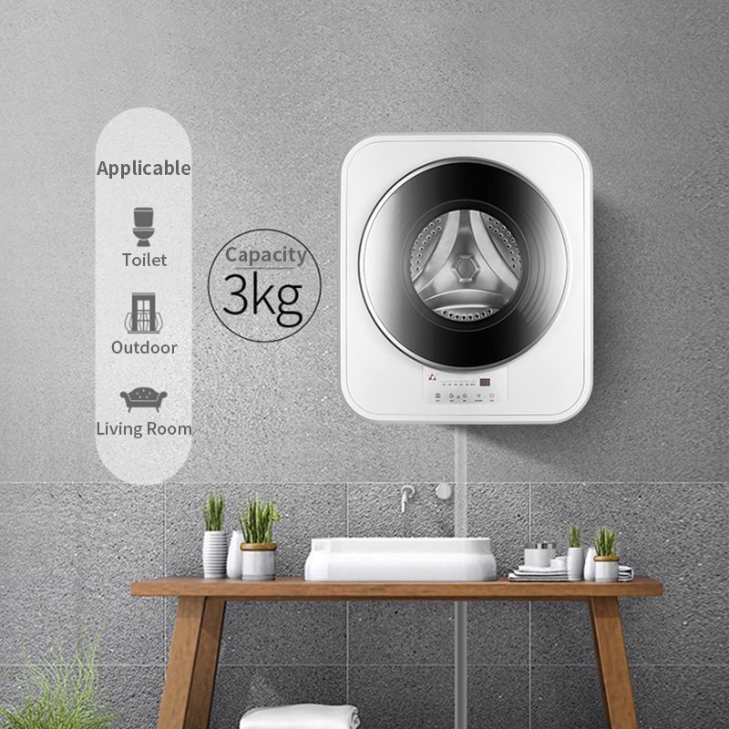 3KG220V Fully Automatic Wall Mounted Loading Mini Washing and Drying Machine