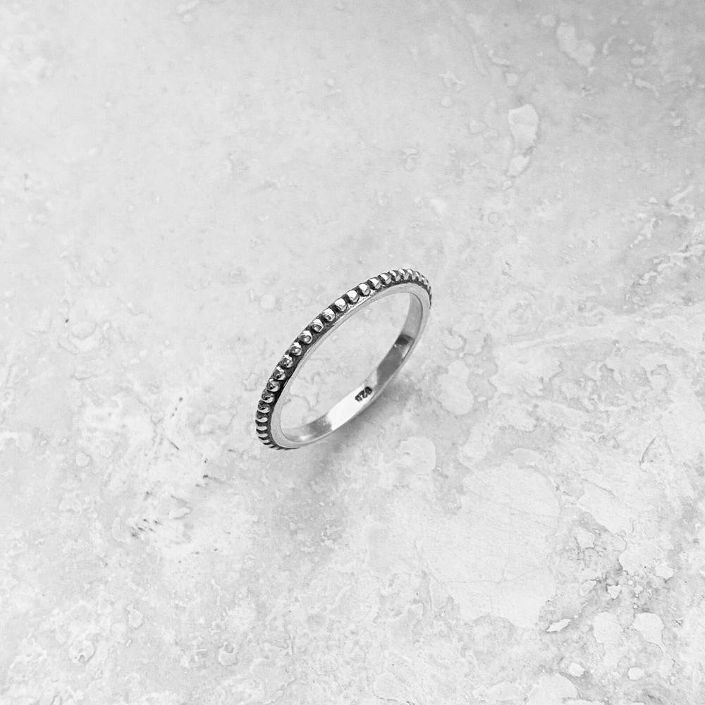 Sterling Silver Bali Design Ring, Stackable Ring, Beads Ring, Silver Ring, Dots