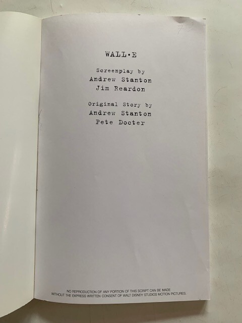 FOR YOUR CONSIDERATION: WALL-E - NOMINATION SCRIPT IN PICTORIAL COVERS