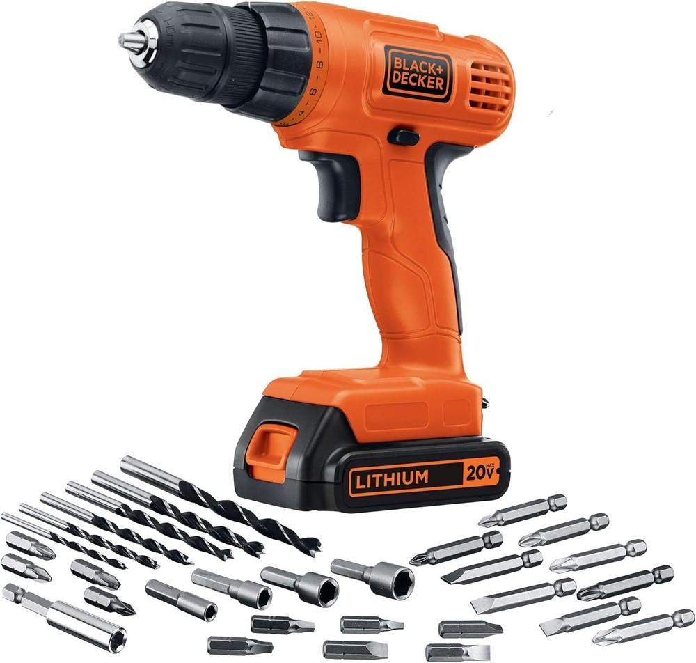 BLACK+DECKER 20V MAX Cordless Drill & Driver Kit, 30-Pc Bit Set, Tool Only