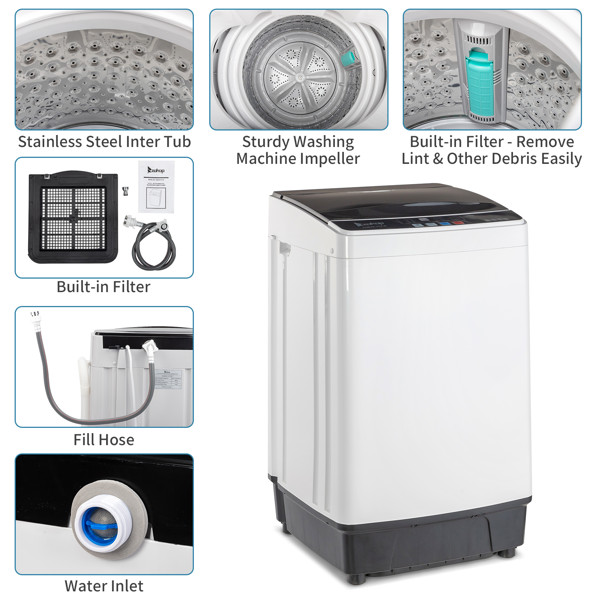 Fully Automatic Top-Opening Portable Mini Washing Machine, Black