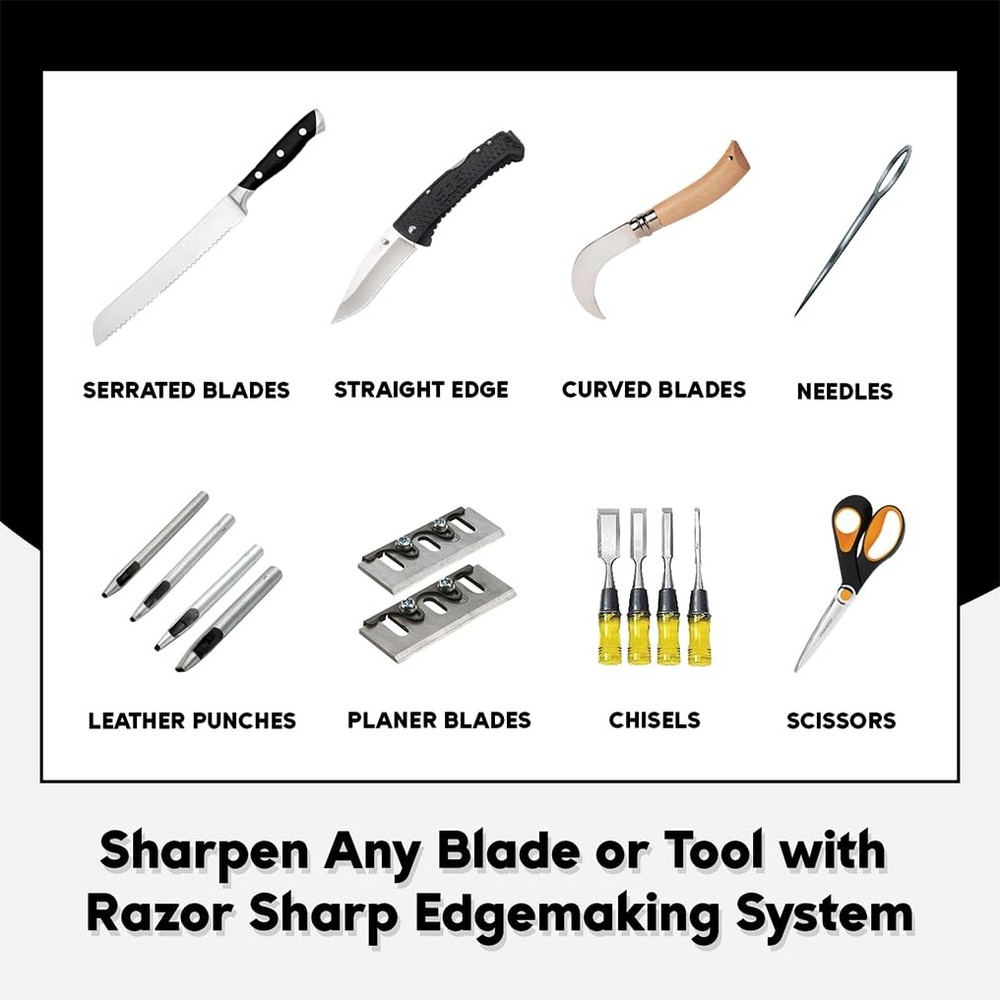 Razor Sharp Edgemaking System 8 Inch Deluxe Blade Sharpening Kit, For 6 Inch Ben
