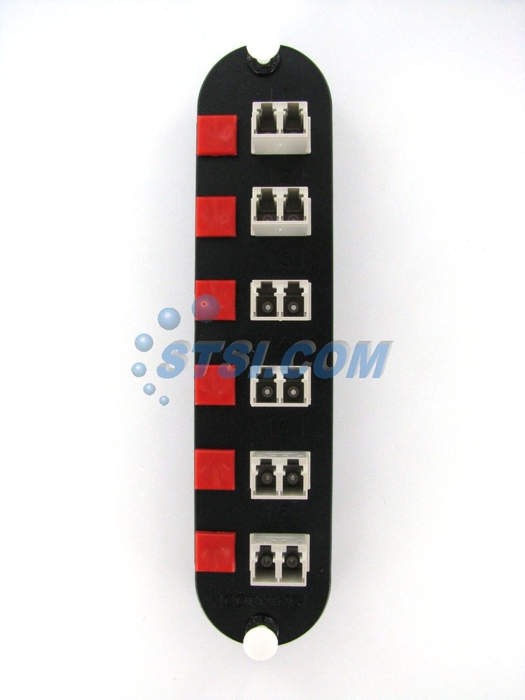 Corning CCH-CP12-A8 Patch Panel, 6 LC Duplex OM1 Multimode 62.5 Adapters ~STSI