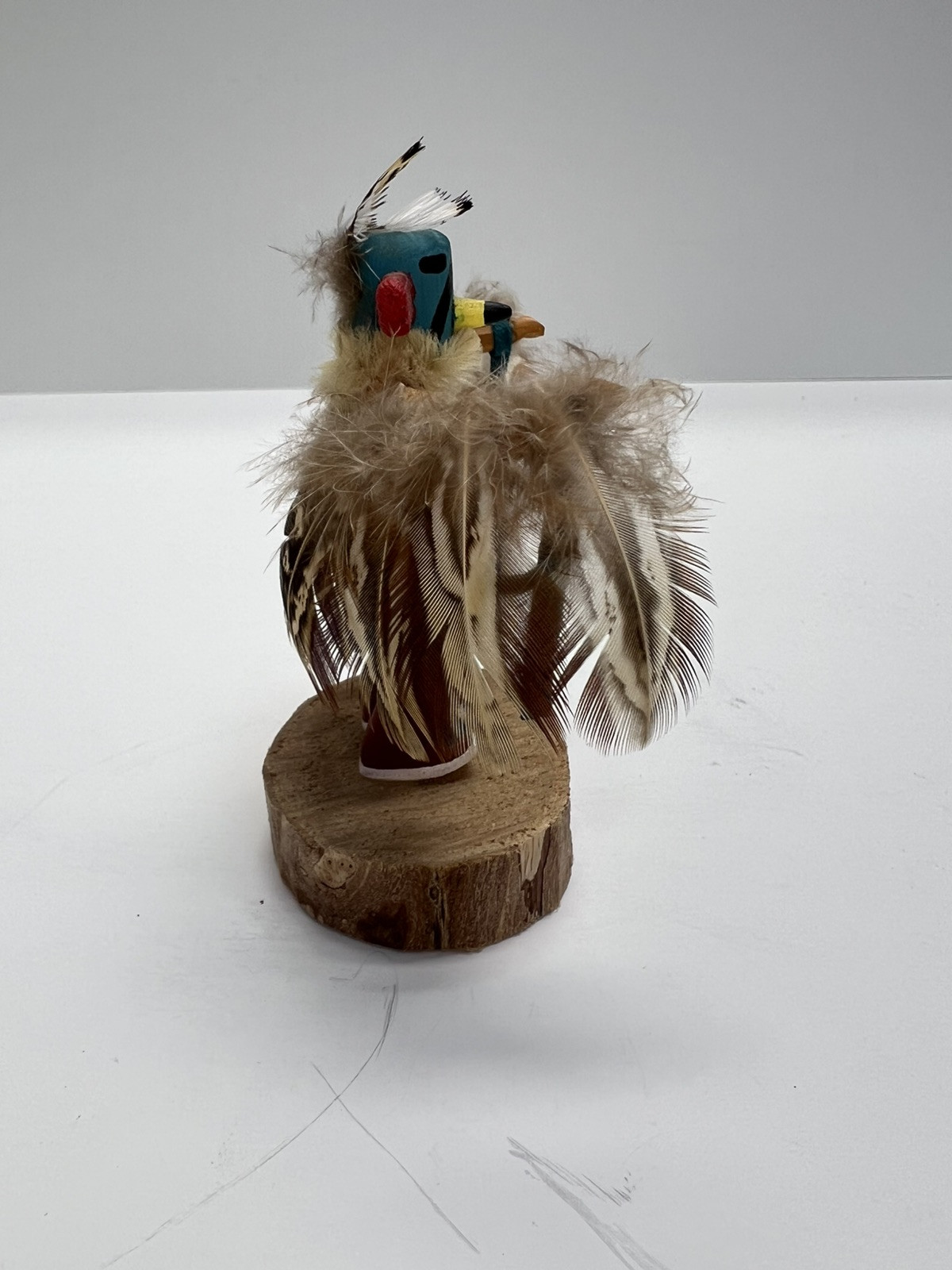 Native American Eagle Dancer VTG Kachina 4” Figurine Signed Lee Feathers