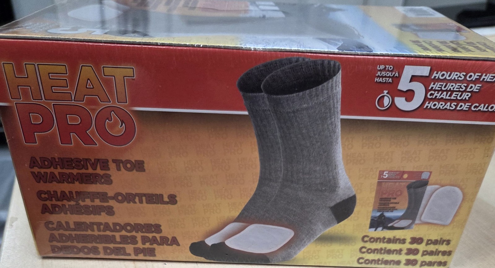 Heat Pro Adhesive Toe Warmers 30 Pairs 60Individual 5 Hours Heat EXP 2029 Sealed