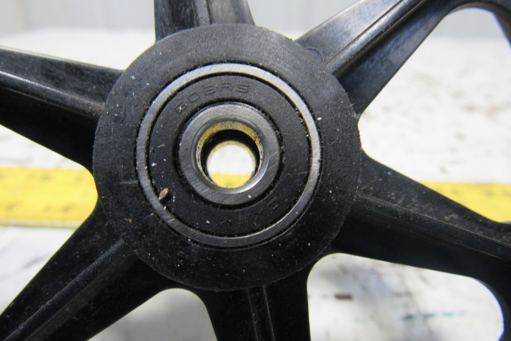 6" Nonmarking Rubber Caster Plastic Hub 8mm Bearing Bore