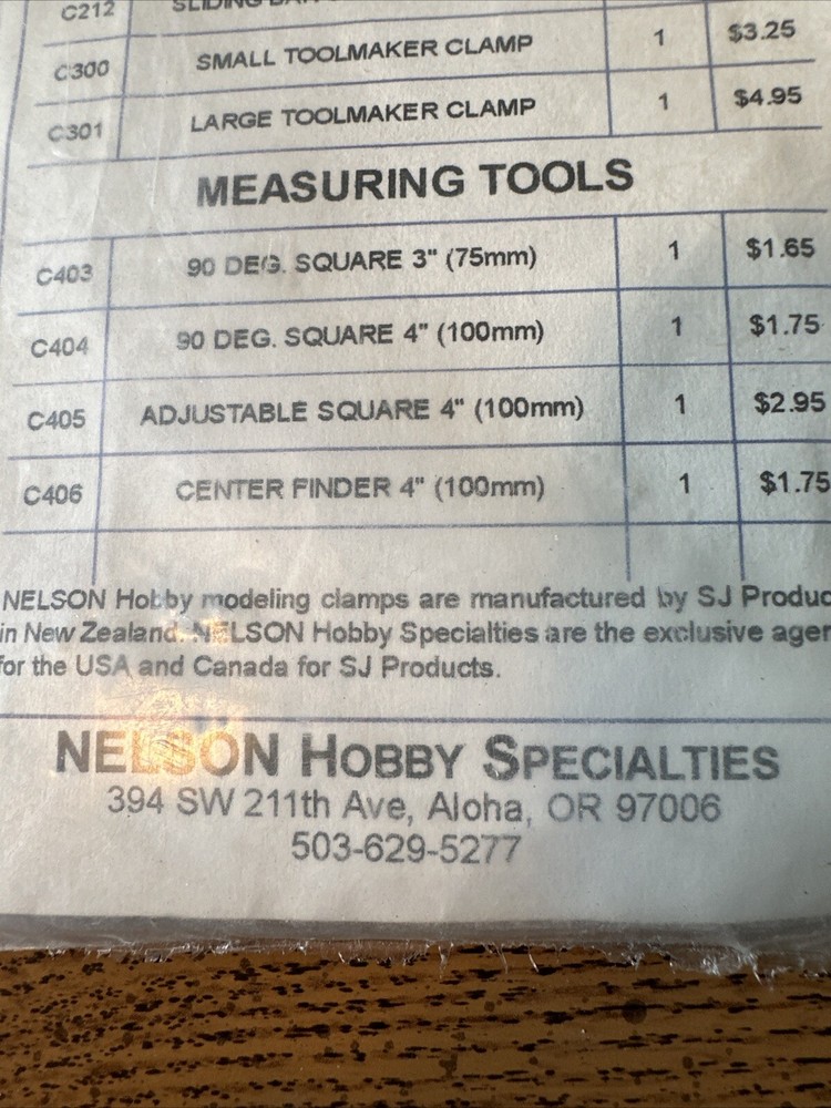 Nelson Hobby | Modeling Clamp