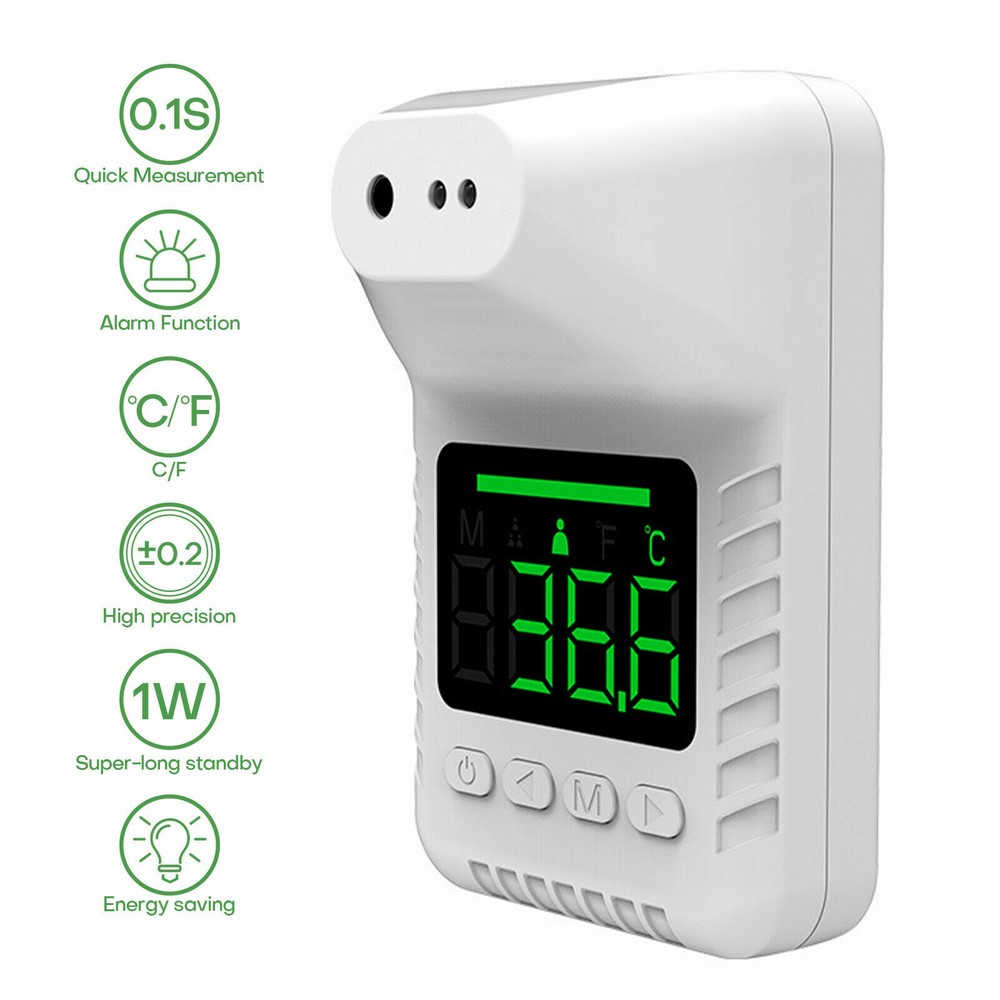 Fast Wall Mount Digital Infrared Thermometer Automatic Non Contact Forehead US