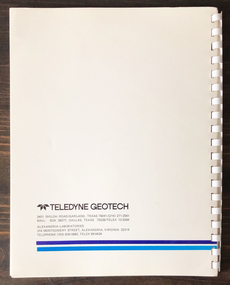 Teledyne Geotech Series 3000 Communications Processor Manual (1985)