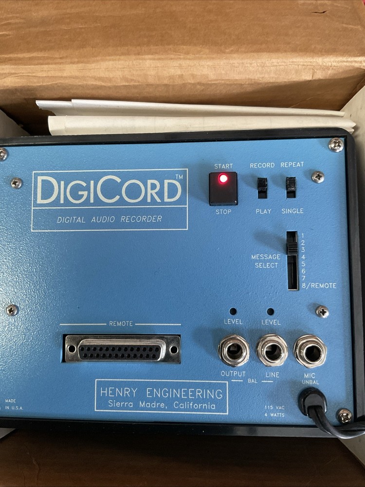 Henry Engineering DigiCord Digital Audio Recorder!!! S1