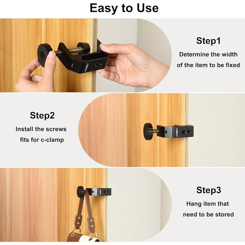 Durable Adjustable Mini C Clamp Set Woodworking Desk Table Bench Mounting New