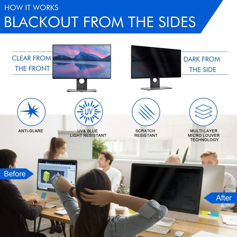 Magicmoon 2-Pack 24 Inch Computer Privacy [2 Pack] 24 16:9 Aspect Ratio