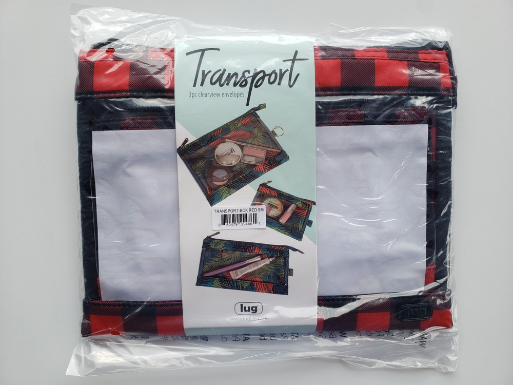Lug Transport 3pc Storage Clearview Envelopes Organization Buffalo Check Red NWT
