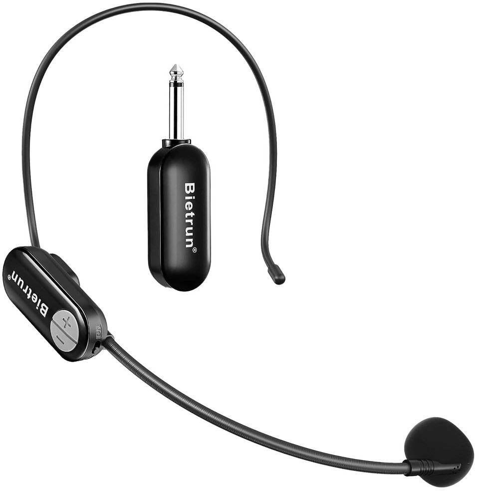 Wireless Microphone Headset With 1/4''plug 165ft Range Uhf Wireless Headset Mic