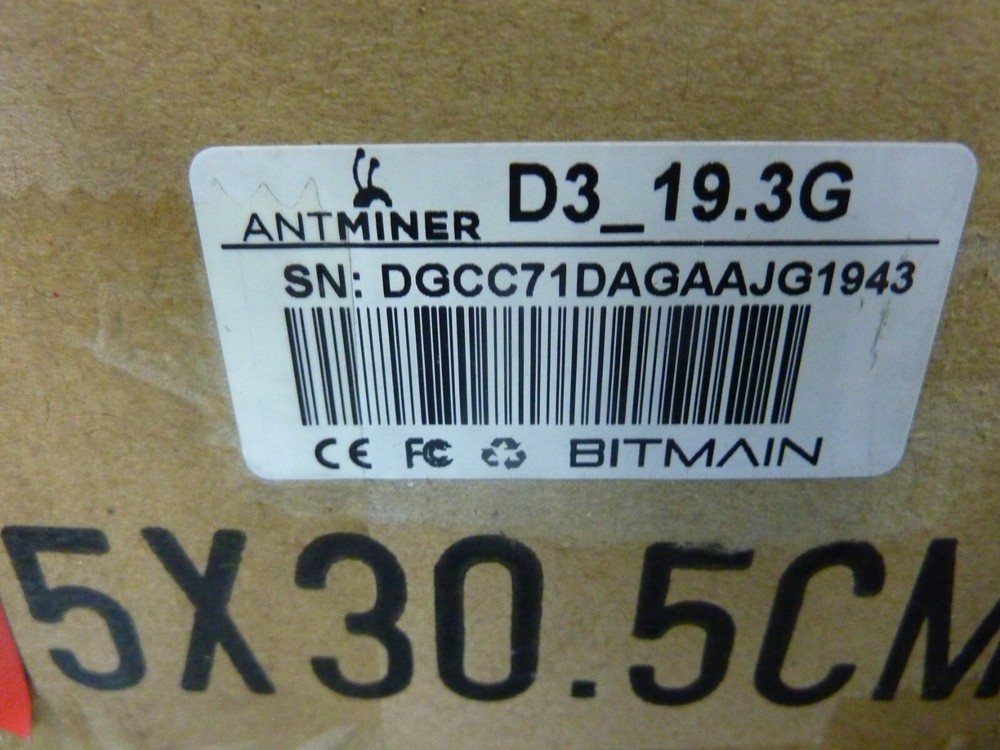 Bitmain Antminer D3 19.3Gh Mining Algorithm (24543)