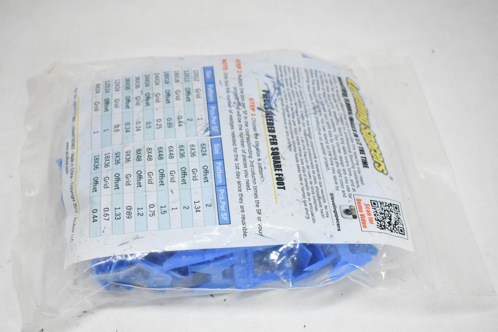 Acufloor Leveling Spacers Select 1/16" Blue Tile Leveler System 100 Piece