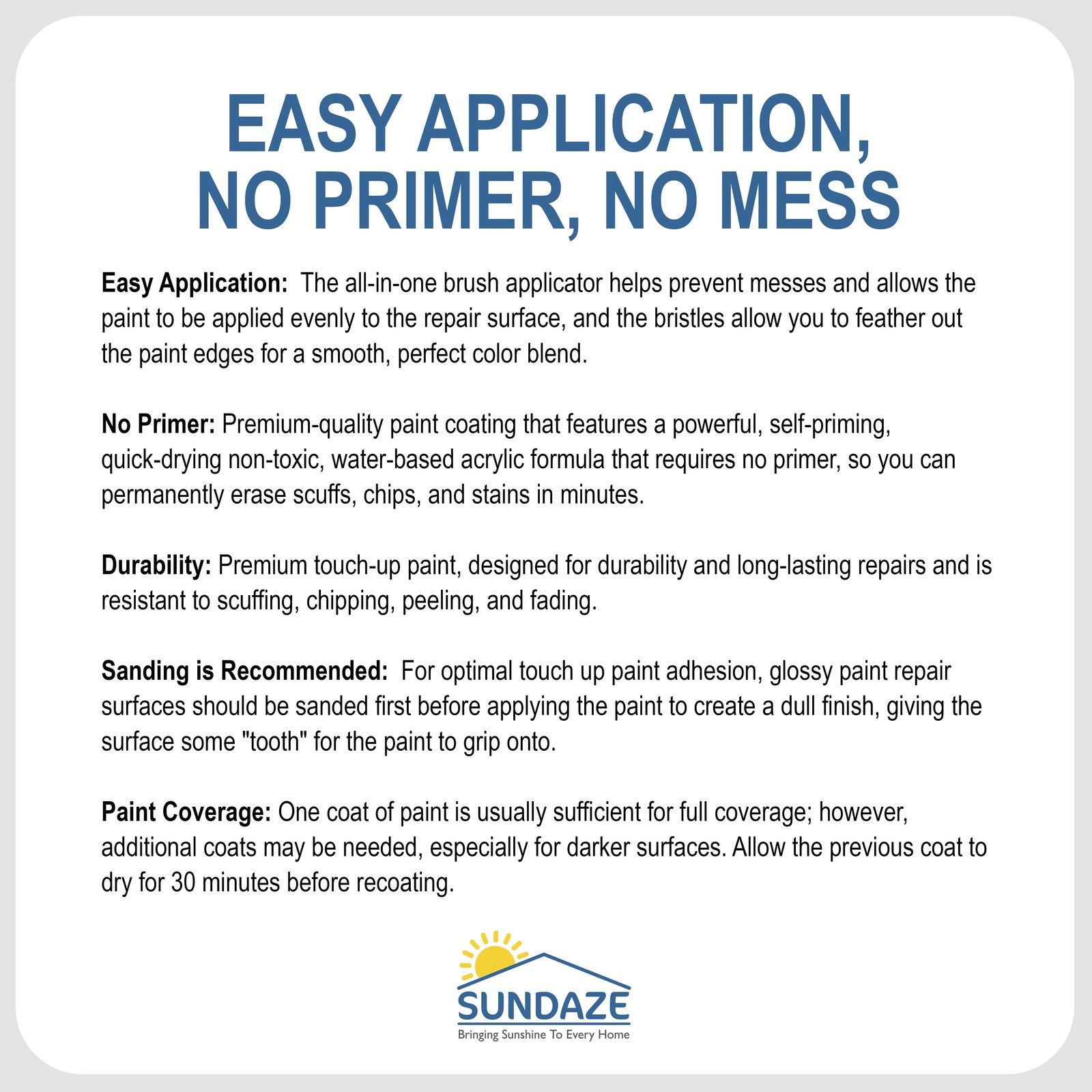 Sundaze Gloss Appliance Touch Up Paint Pen Kit Stove Fridge White Black Silver