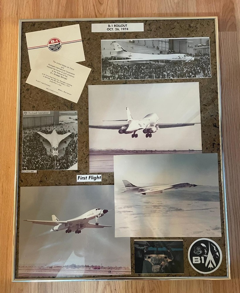 1974 Air Force B-1 Bomber Rollout Framed Commemorative Autographed/Signed Print
