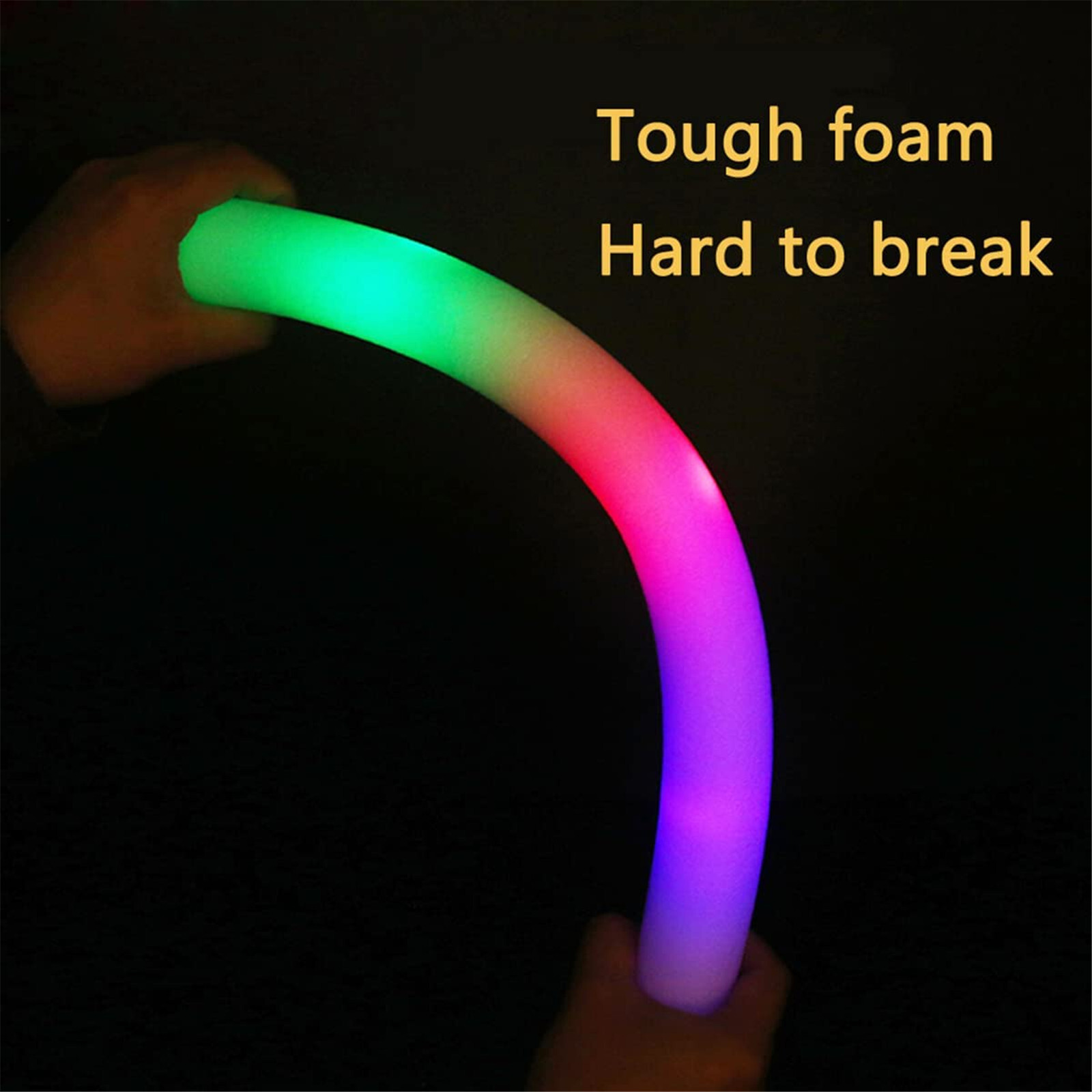 100 Pieces Luminous Foam Sticks LED Glow Foam Sticks Flashing Luminous Sticks
