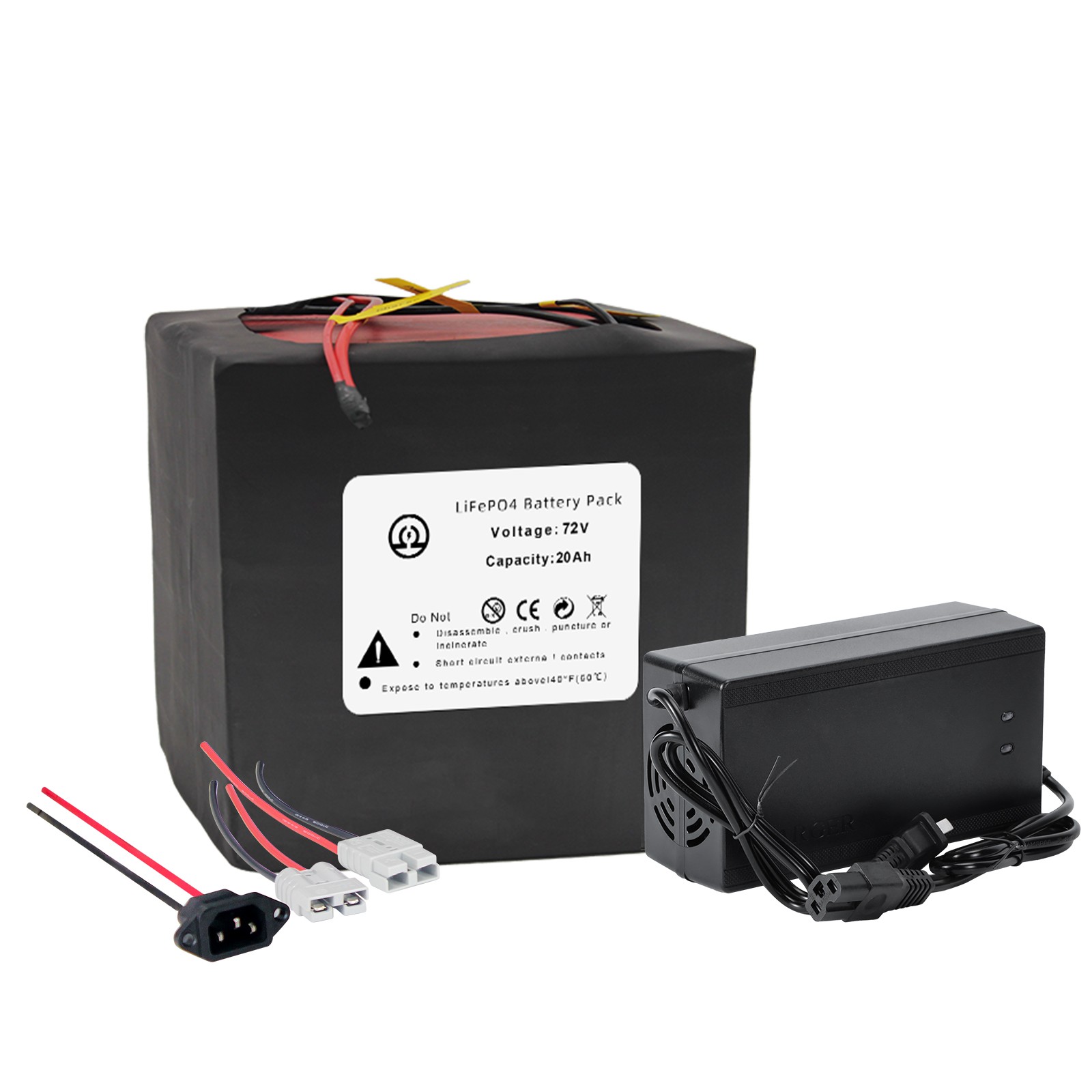 72V 20Ah LiFepo4 Lithium Battery Pack for 250W-1800W Motor B ike 50A BMS
