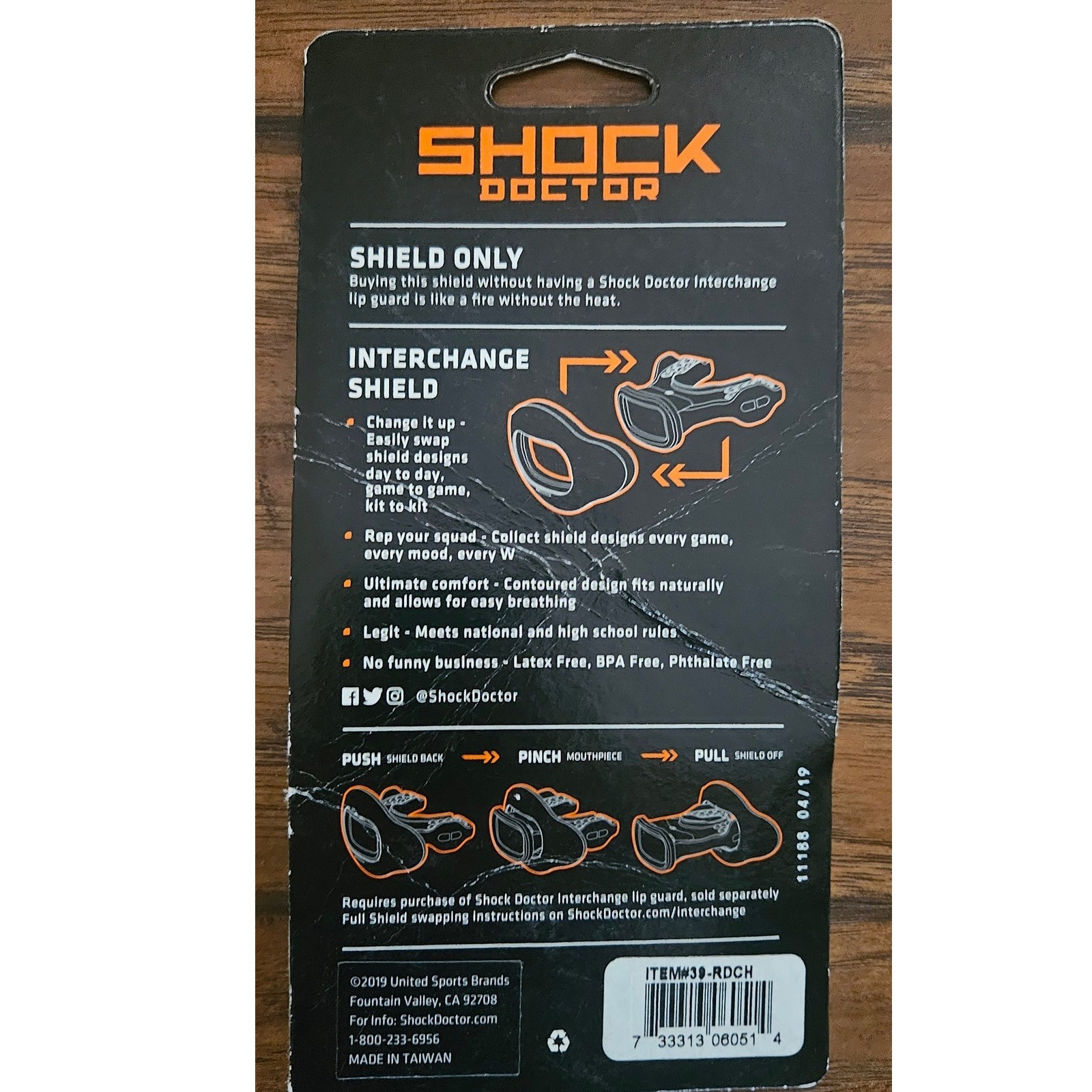 Shock Doctor Interchangable Lip Guard Shield Only Mouthpiece Red