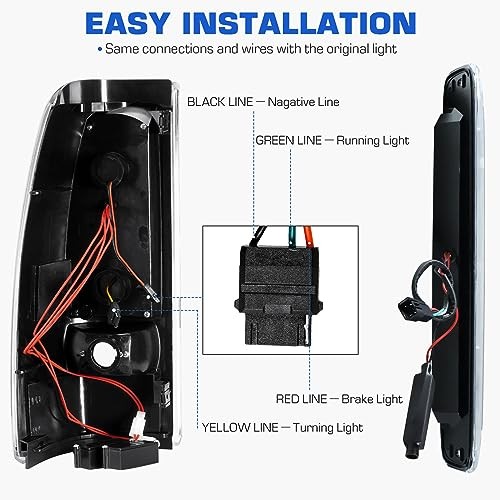 LED Tail Light + 3rd Brake Tail Lights with 3rd Brake Light U.S. Flag Pattern
