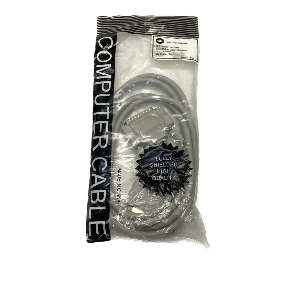 NEW IN PACKAGE SPC 6’ 25 Conductor Fully Shielded Data Cable SPC10456 DB25 M/F