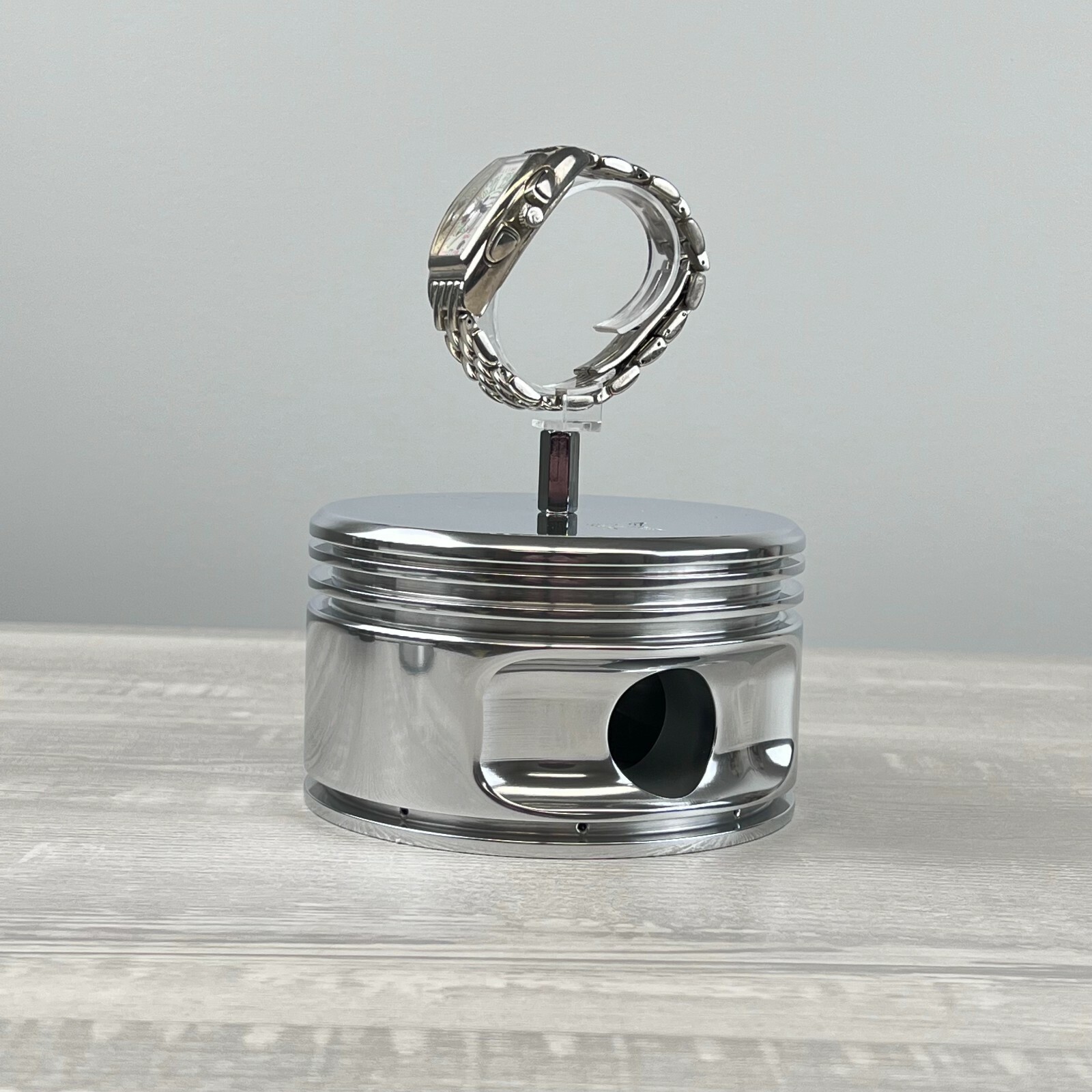 Jacobs Radial Engine WWII Airplane Polished Piston Pilots Watch Display Stand