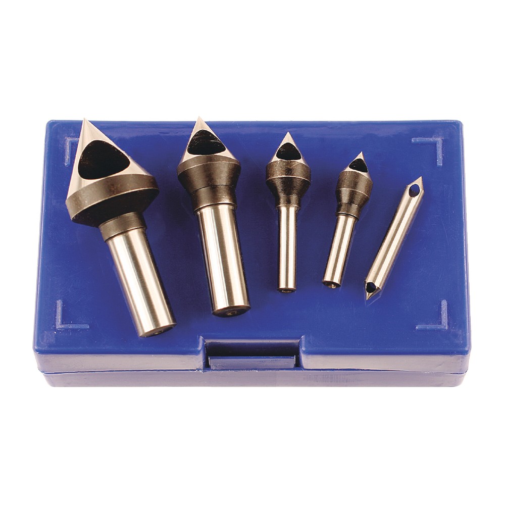 TTC C84 5 Pc #0 -#4 60Deg  Zero Flute Countersink & Deburring Tool Set