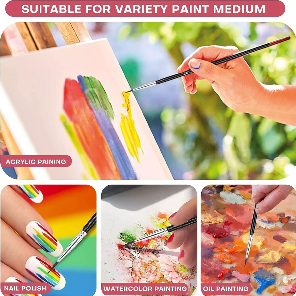 100/200Very Small Paint Brushes Fine Tip for Nail Art Model Craft Painting Hobby