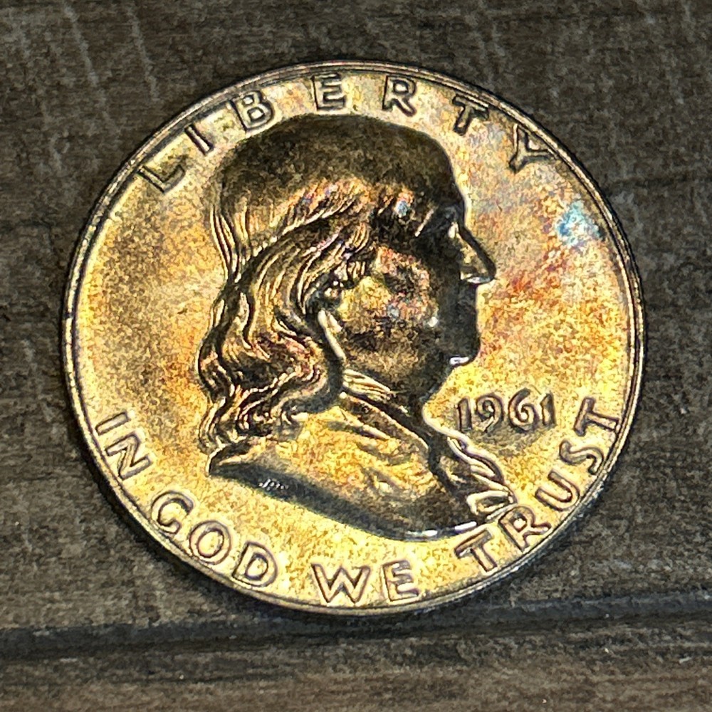 1961 franklin half dollar-Toned-You Grade