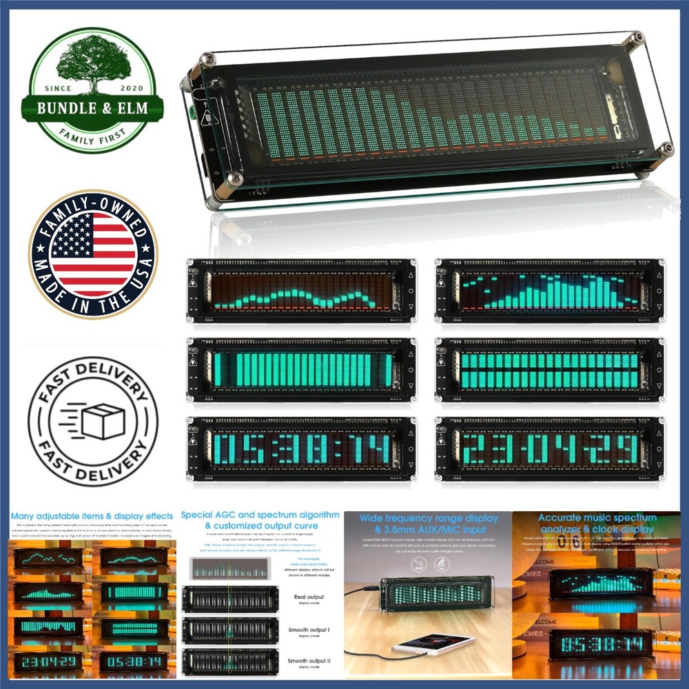 Professional Audio Analyzer with Crystal Oscillator and Precise Clock Display