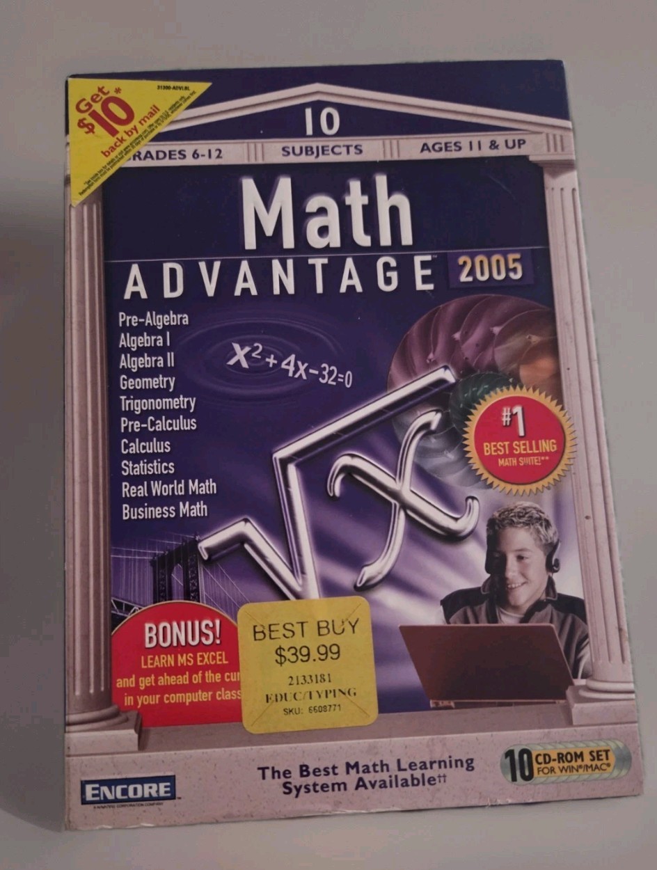 Math Advantage 2005 Study Skills Math Curriculum DVD Grades 6-12, Age 11+