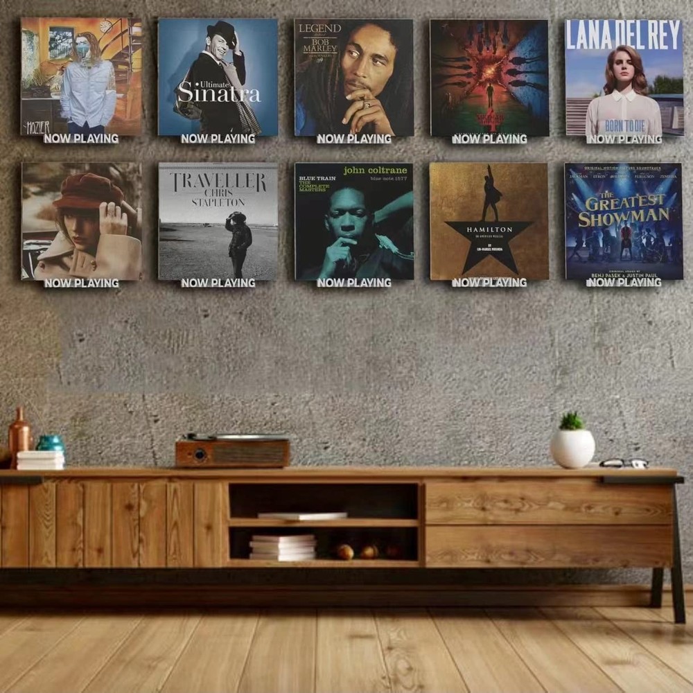 Now Playing Vinyl Record Stand，Vinyl Record Holder Wall Mount ，Multiple