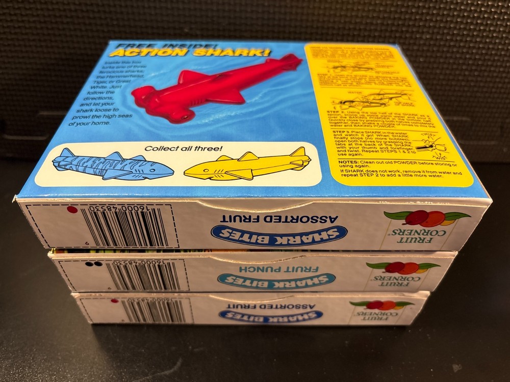 Shark Bites fruit snacks - 6 empty custom design display boxes