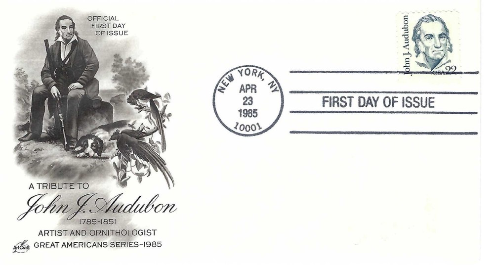 STAMP US SCOTT 1863 "John J. Audubon" 22 CENT 1985 FDC - D