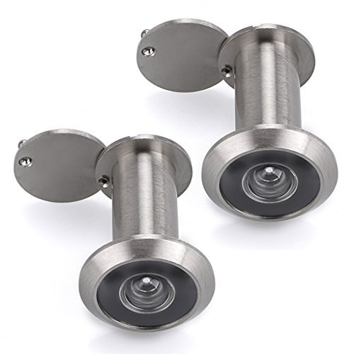 Security Peek Peep Hole Solid Brass With Privacy Cover For Front Door Viewer 2pc