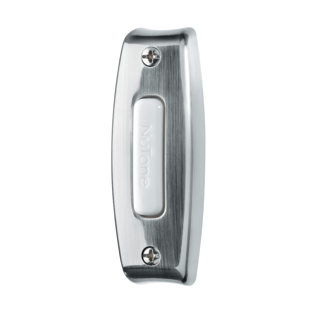 NuTone  PB7LSN Wired Lighted Rectangular Satin Nickel Pushbutton Doorbell Button