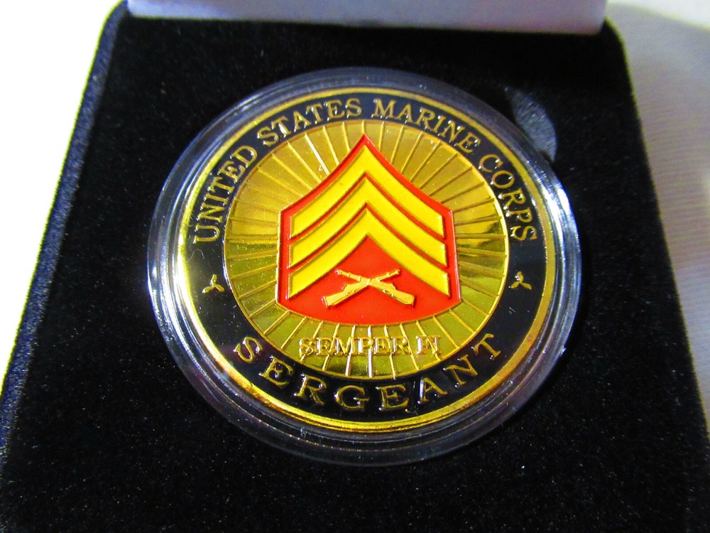 US MARINE CORPS " SERGEANT " Challenge Coin w/ Presentation Box