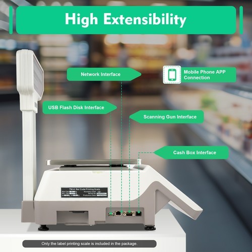 Electronic Weight Scale With Thermal Label Printer Digital Price Computing Scale