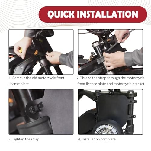 Motorcycle Front Number Plate with Cable Ties,Front Plate for Ebike Compatible