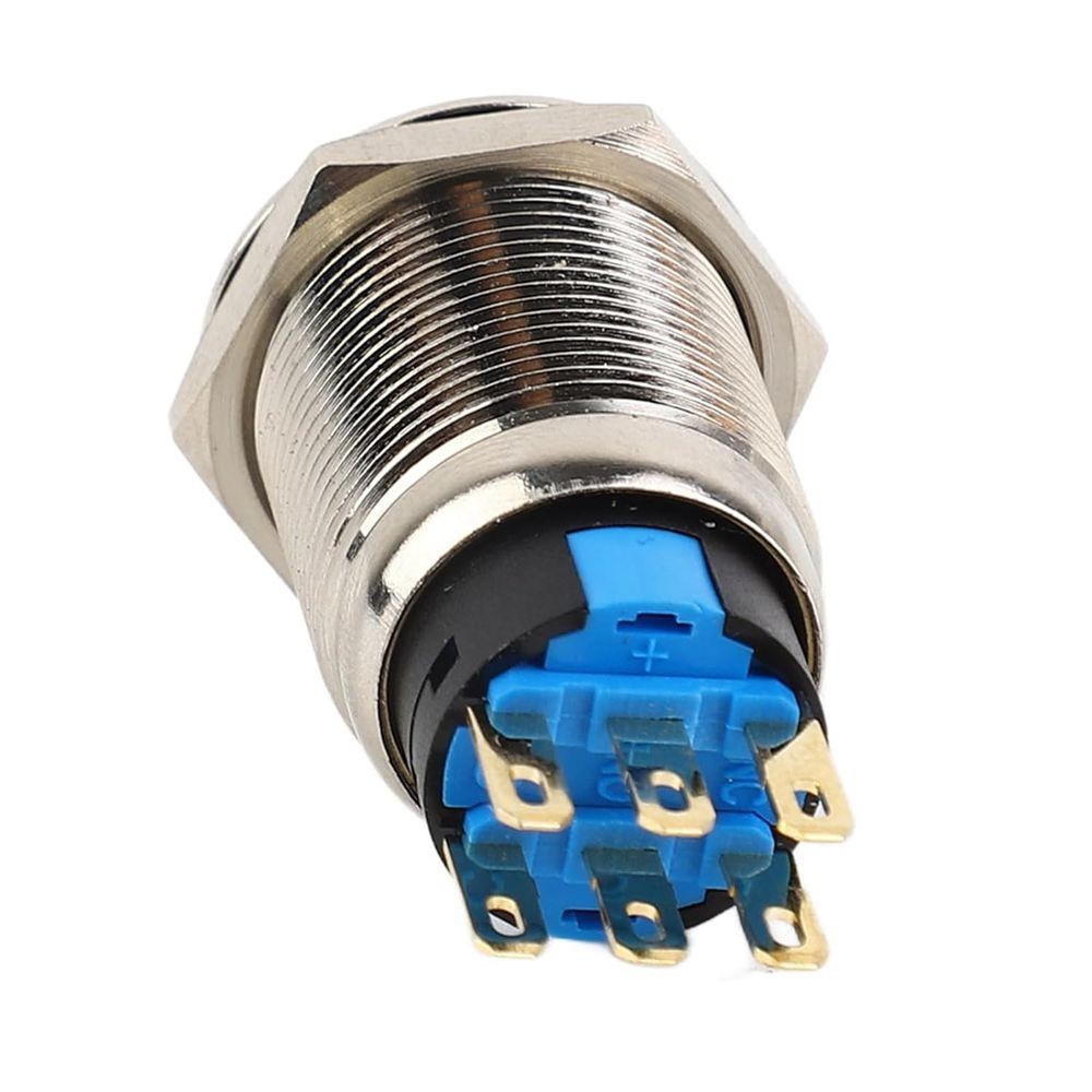 19mm Latching Selector Rotary Switch 3 Positions Metal 12-24V Waterproof C590