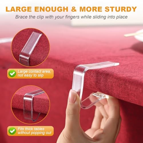 Clear Table Cloth Holder Clips Windproof Tablecloth Clips Large Size 12 Pcs
