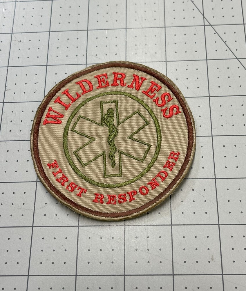 WILDERNESS FIRST RESPONDER 3 1/2" Dia.  PATCH,  HOOK AND LOOP BACK