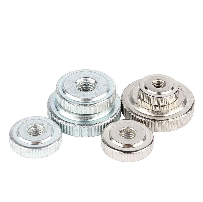 Plating Zinc / Nickel Plating Hand Tighten Nuts Flat Head Nut Thin Head M3 - M10