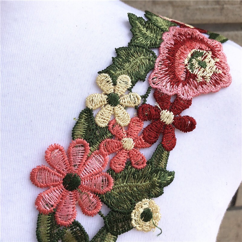 5Yards Flower Embroidered Trim Lace Ribbon Sewing Trims Fringe Edge