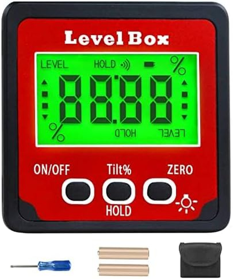 Digital Inclinometer Angle Finder Gauge, IP54 Digital Electronic Protractor Beve