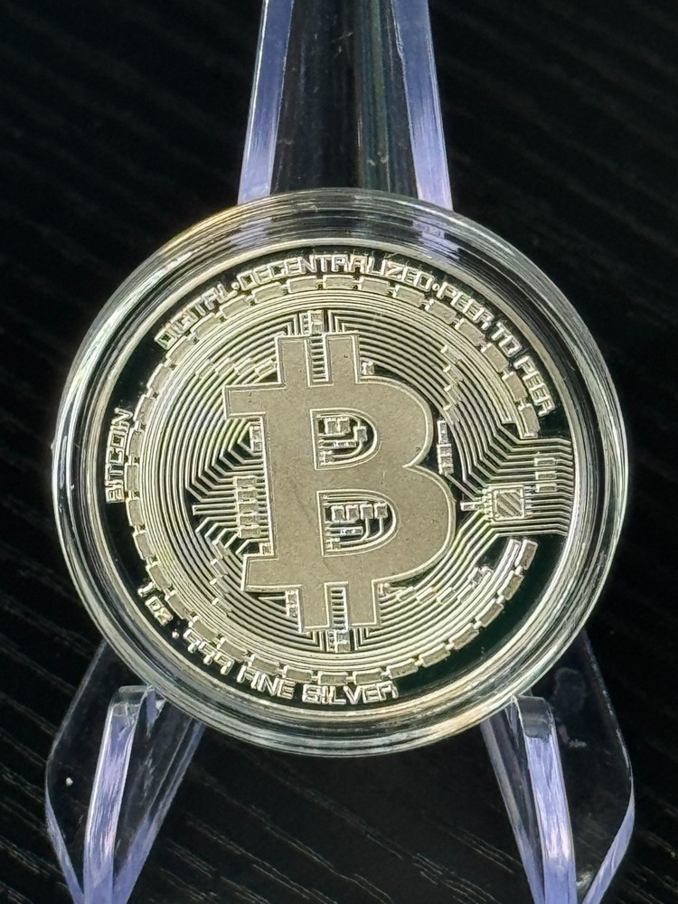 Bitcoin 1 oz .999 fine Solid silver commemorative AOCS  Limited Original