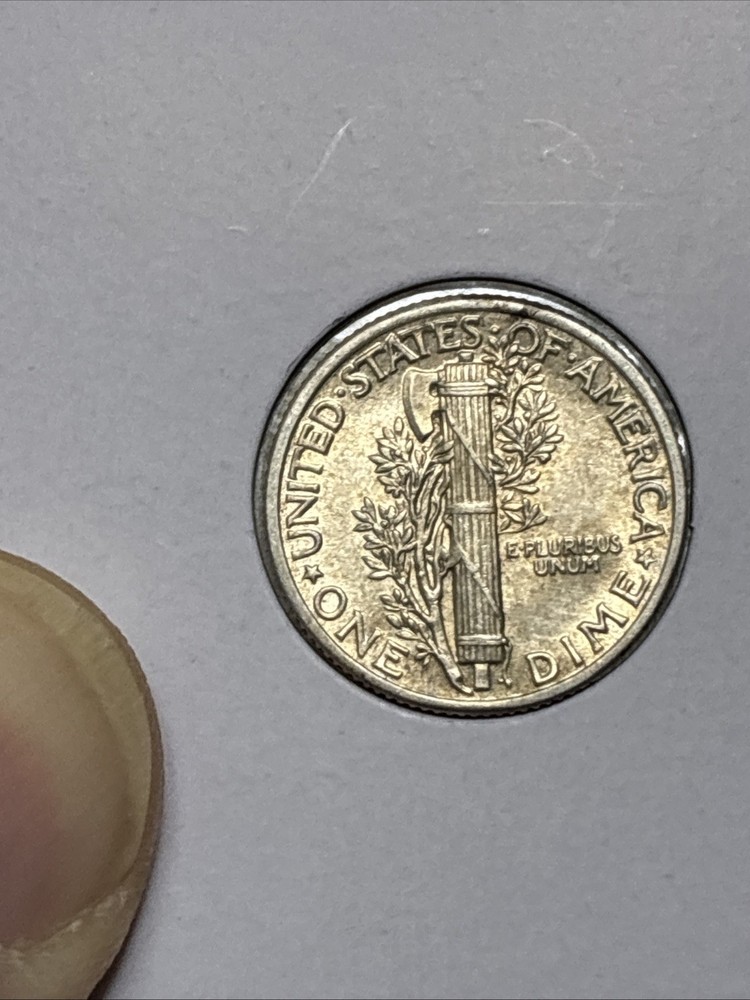 1935 Mercury Dime Stuck Through Errors, “5” 1935, Double Die Reverse 💎